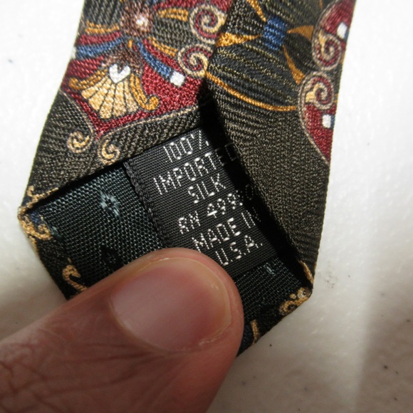 Sage green old school pattern Arden Cravats Tie - Picture 3 of 4
